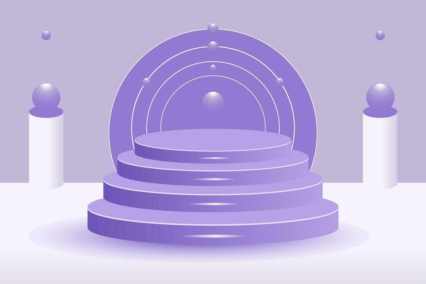 Vector 3d product podium and pedestal in purple color with shape effect background