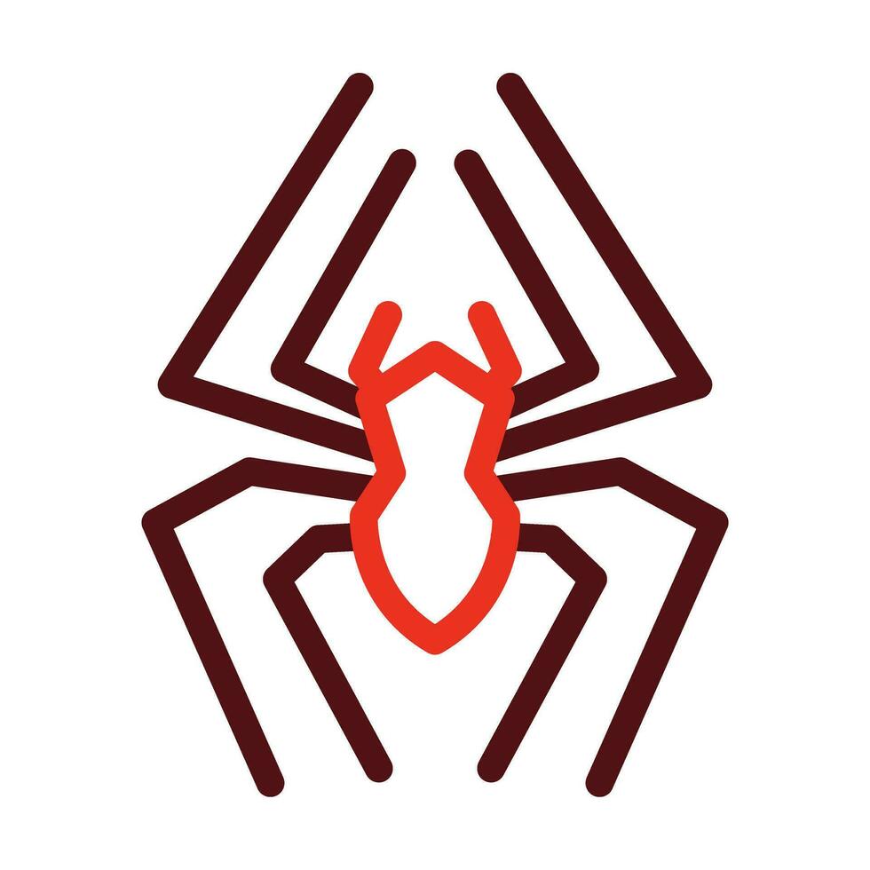 Spider Vector Thick Line Two Color Icons For Personal And Commercial Use.