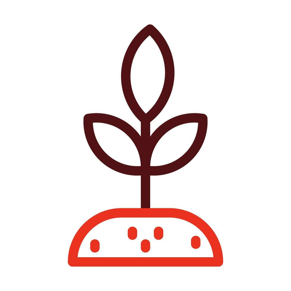 Sprout Vector Thick Line Two Color Icons For Personal And Commercial Use.