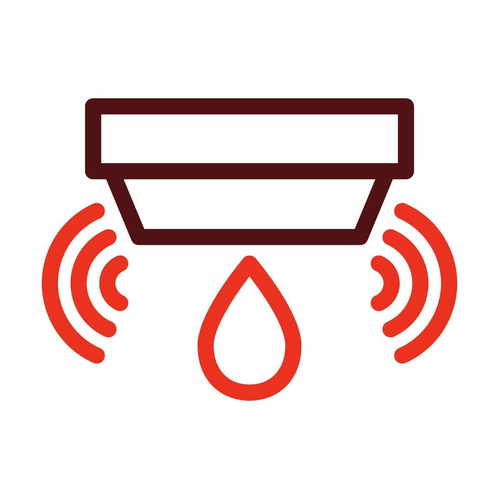 Flood Sensor Vector Thick Line Two Color Icons For Personal And Commercial Use.