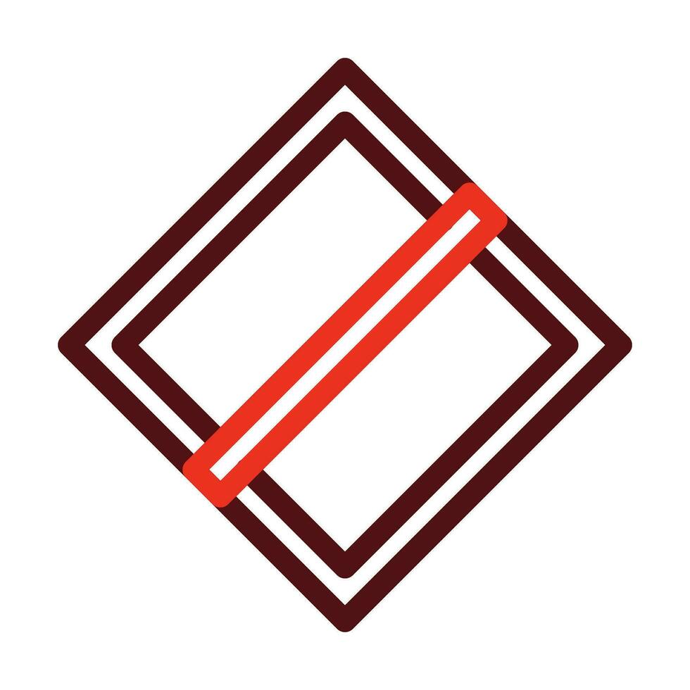 End Of Priority Vector Thick Line Two Color Icons For Personal And Commercial Use.