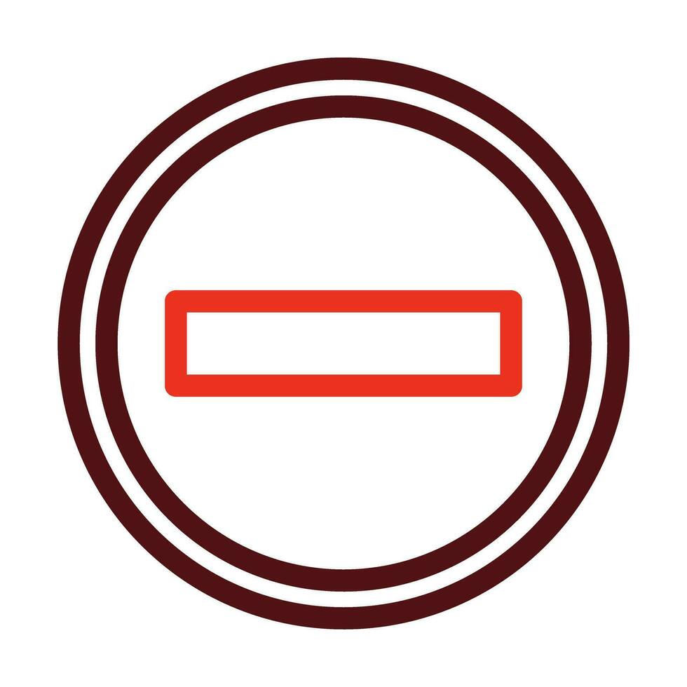 No Entry Vector Thick Line Two Color Icons For Personal And Commercial Use.