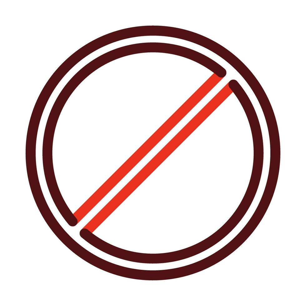 Forbidden Sign Vector Thick Line Two Color Icons For Personal And Commercial Use.