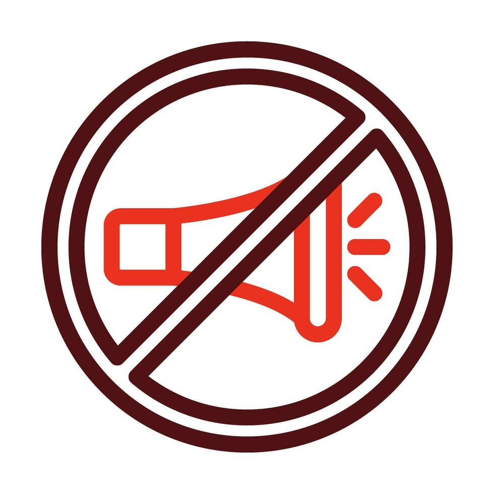 No Horn Vector Thick Line Two Color Icons For Personal And Commercial Use.