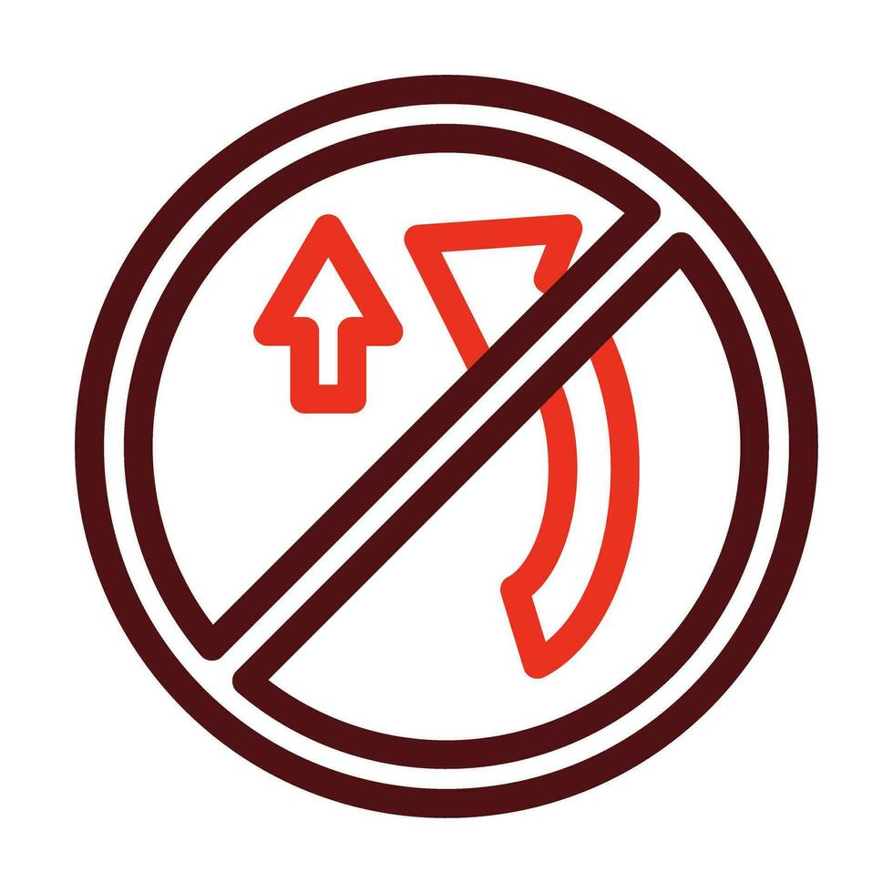 No Overtaking Vector Thick Line Two Color Icons For Personal And Commercial Use.