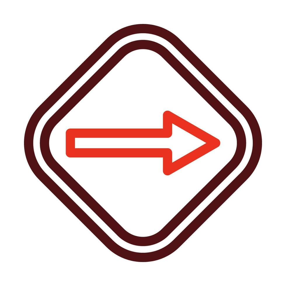 Right Way Vector Thick Line Two Color Icons For Personal And Commercial Use.