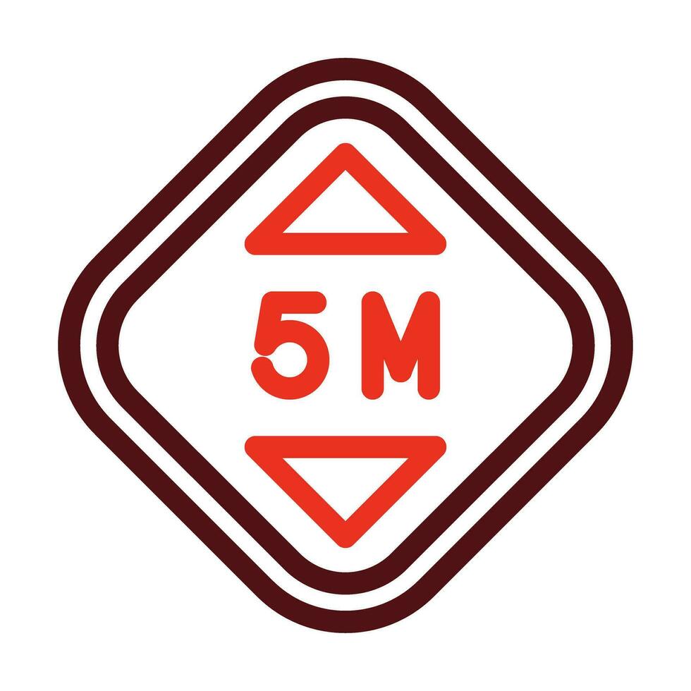 Height Vector Thick Line Two Color Icons For Personal And Commercial Use.