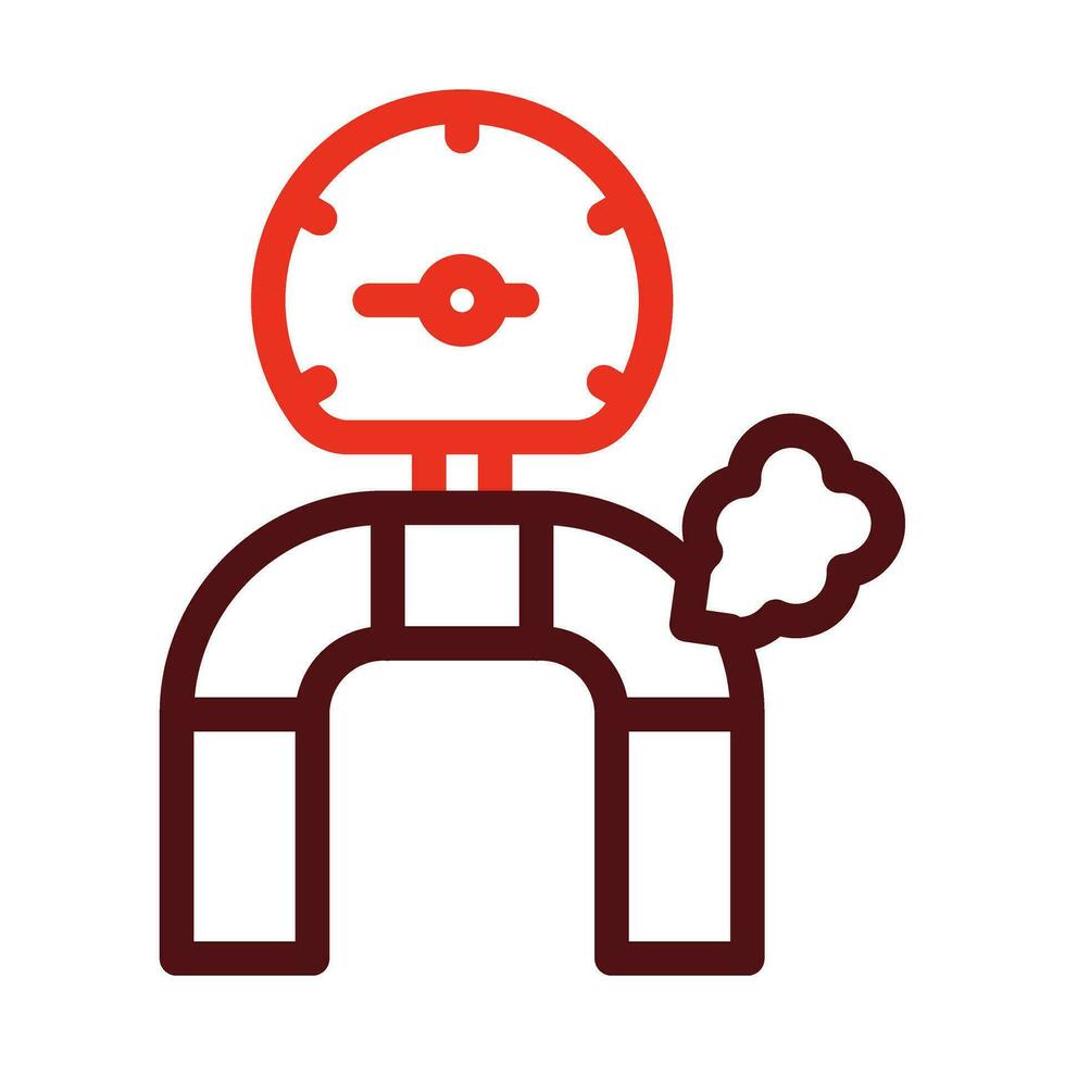 Gas Leak Vector Thick Line Two Color Icons For Personal And Commercial Use.