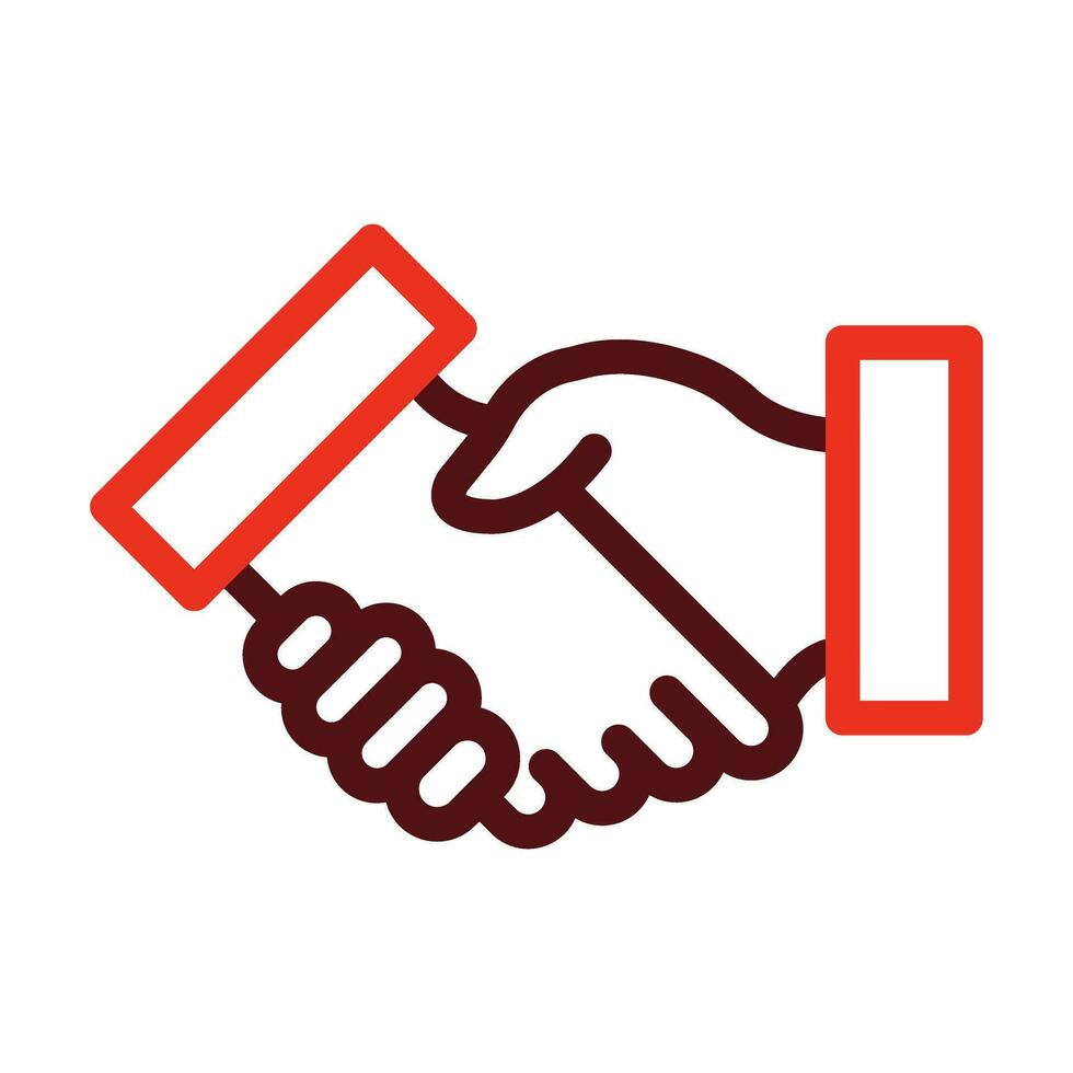 Handshake Vector Thick Line Two Color Icons For Personal And Commercial Use.