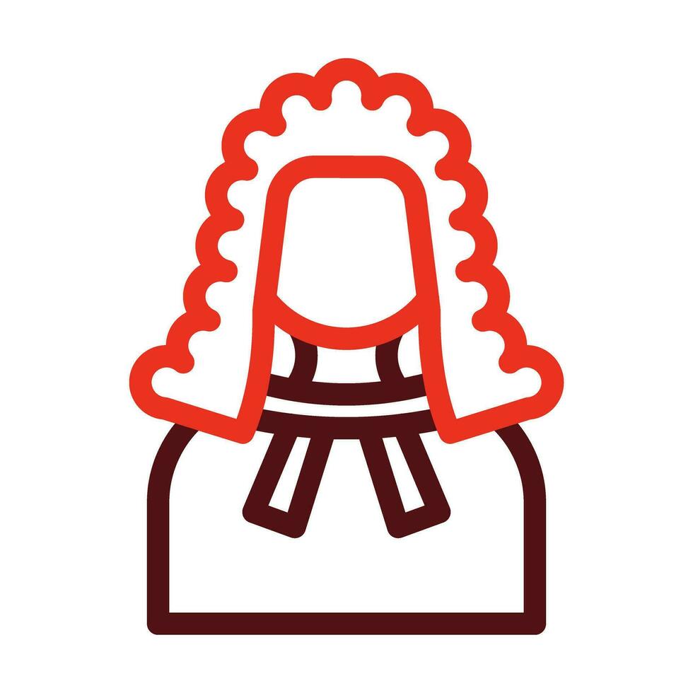 Judge Vector Thick Line Two Color Icons For Personal And Commercial Use.