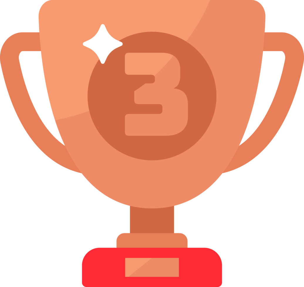 3rd trophy award third place png