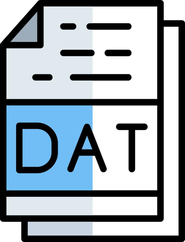 Dat File Format Vector Icon Design