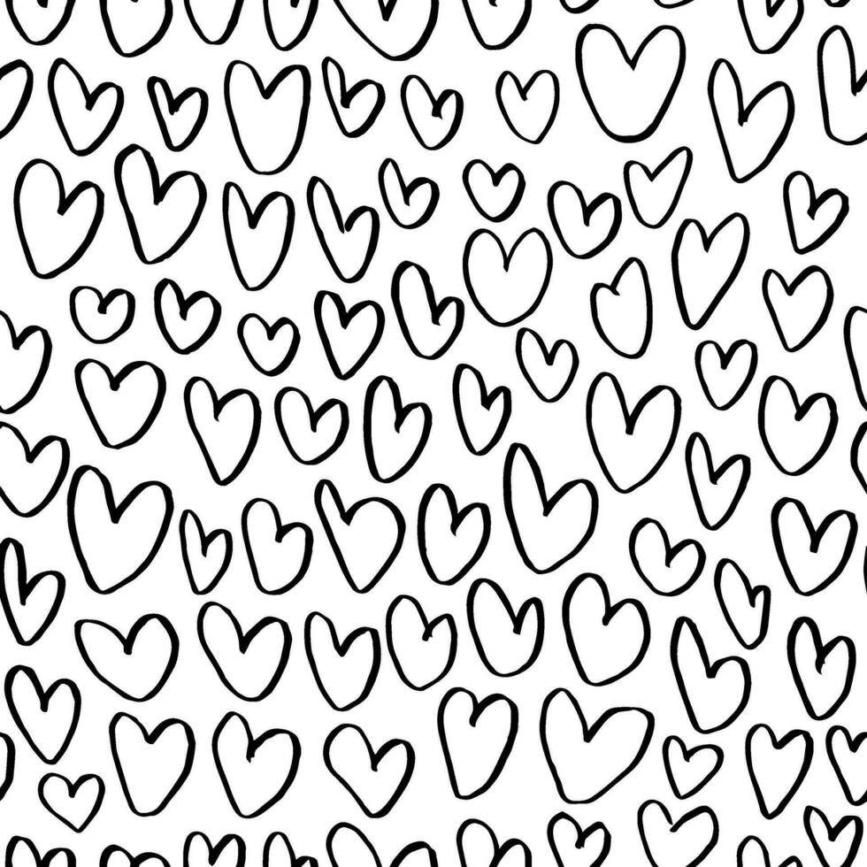 sin costura modelo con resumen corazones. mano dibujado tinta impresión para tela, textiles, envase papel vector