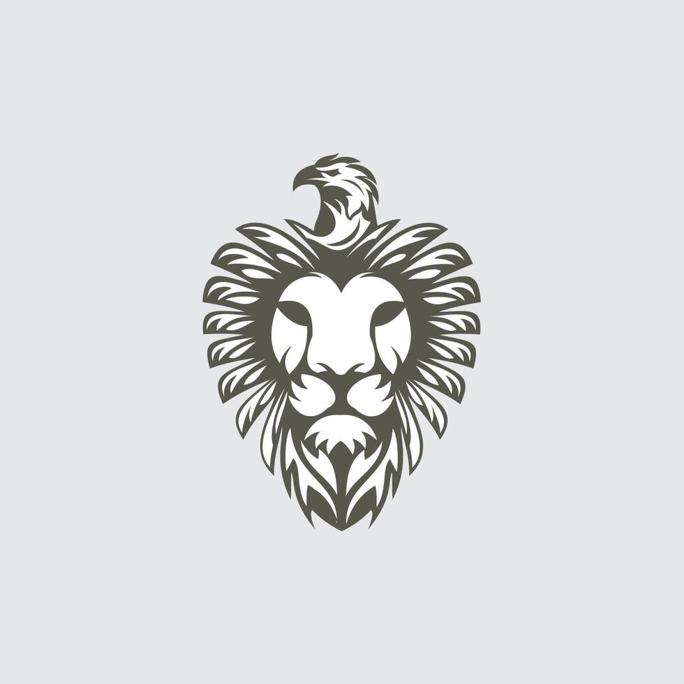 Premium logo design combining lion and eagle vector