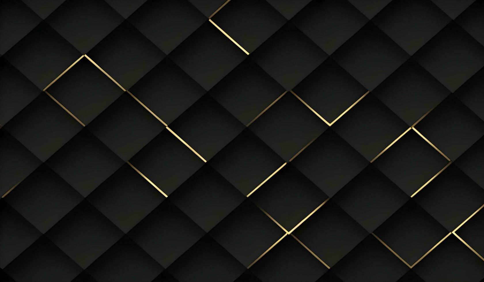 Luxury abstract black metal background with golden light lines. Dark 3d texture. AI Generative photo