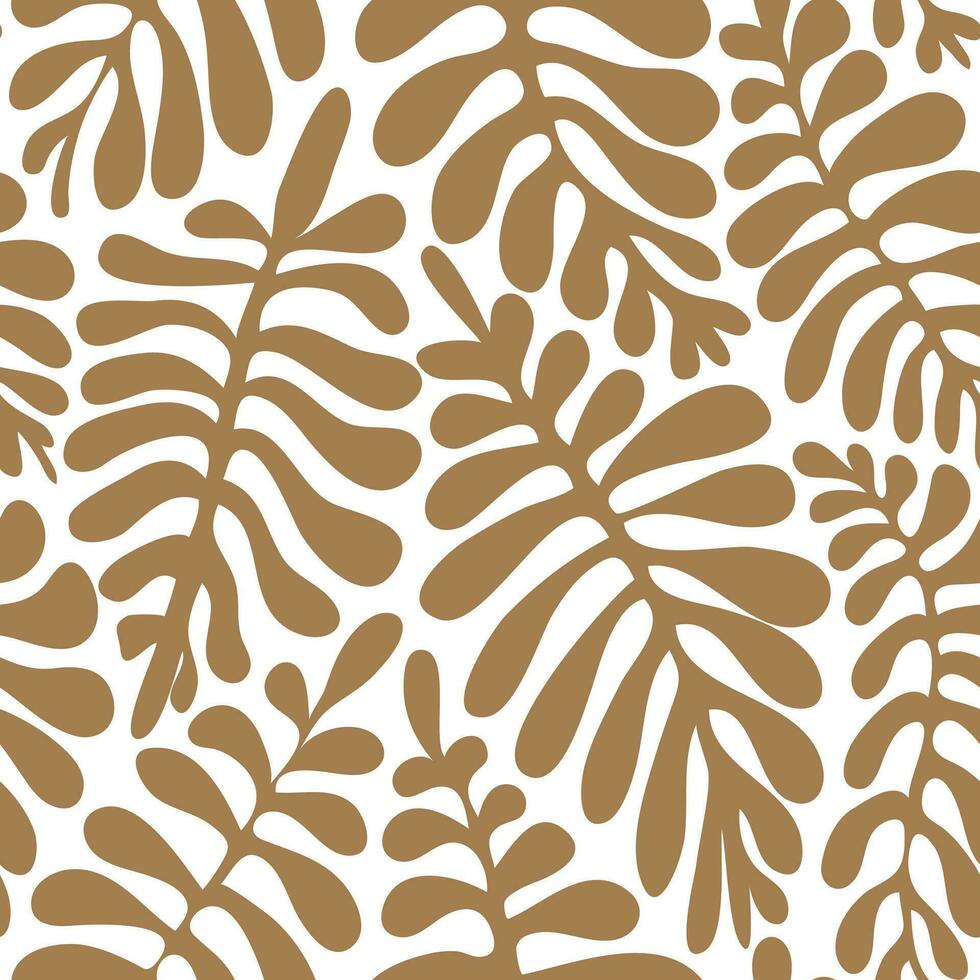 Aesthetic contemporary printable seamless pattern with leaves vector