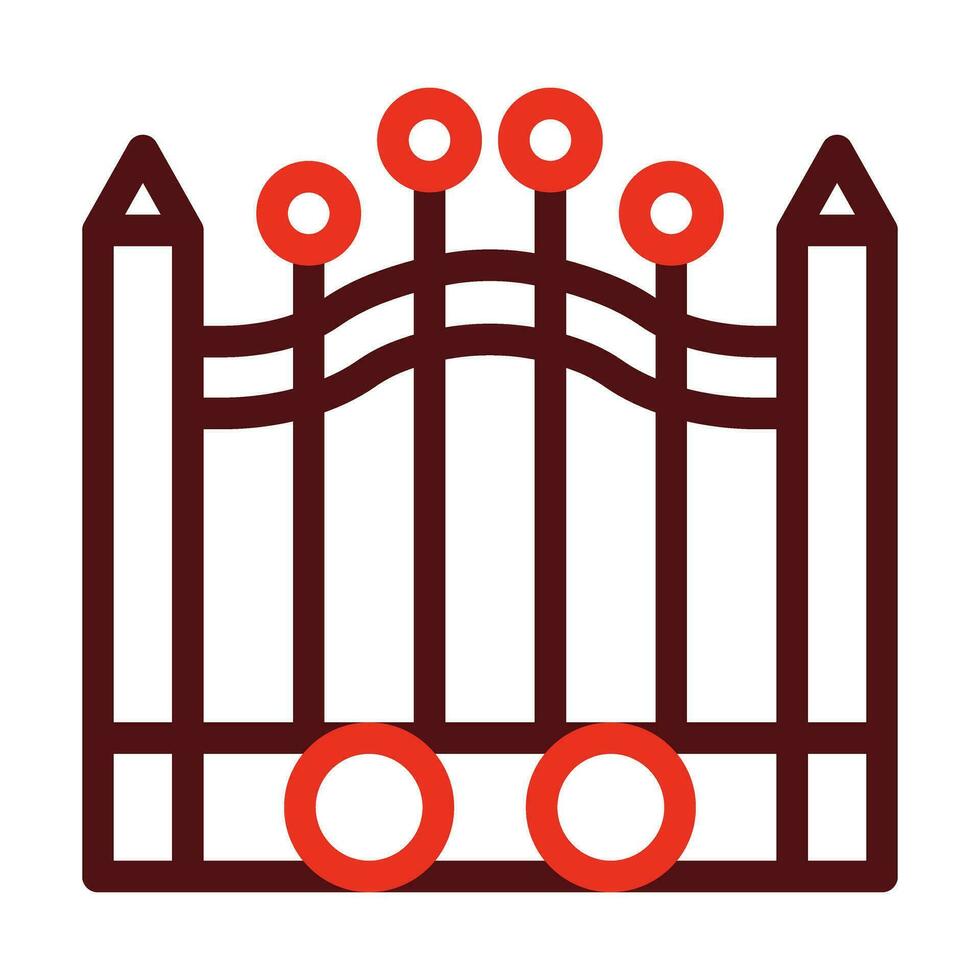 Gate Vector Thick Line Two Color Icons For Personal And Commercial Use.