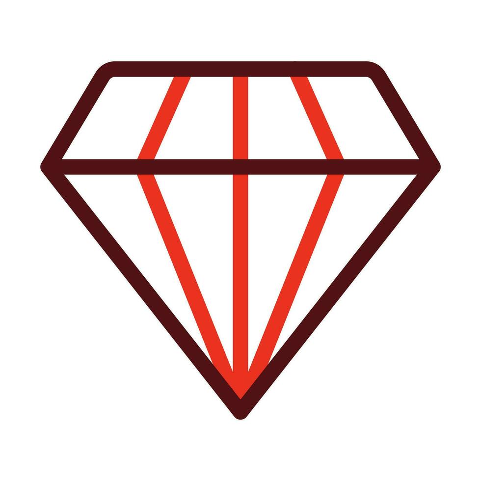 Diamond Vector Thick Line Two Color Icons For Personal And Commercial Use.