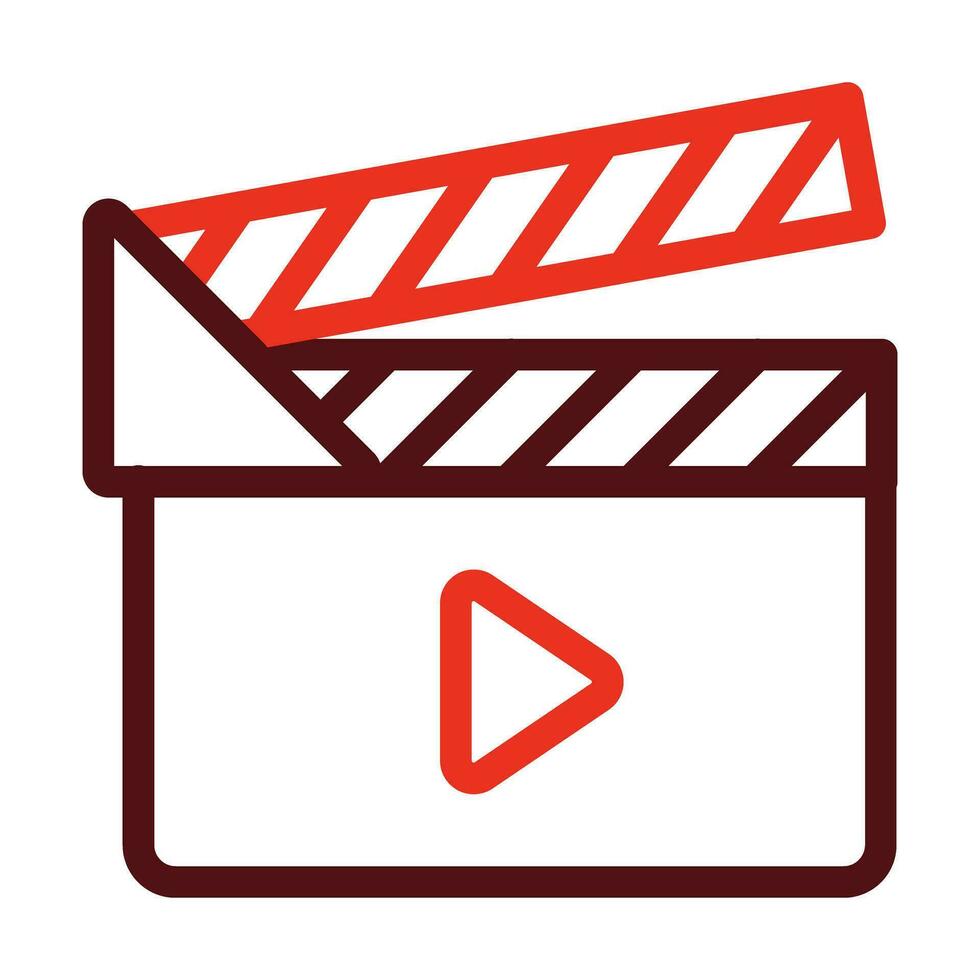 Clapper Board Vector Thick Line Two Color Icons For Personal And Commercial Use.