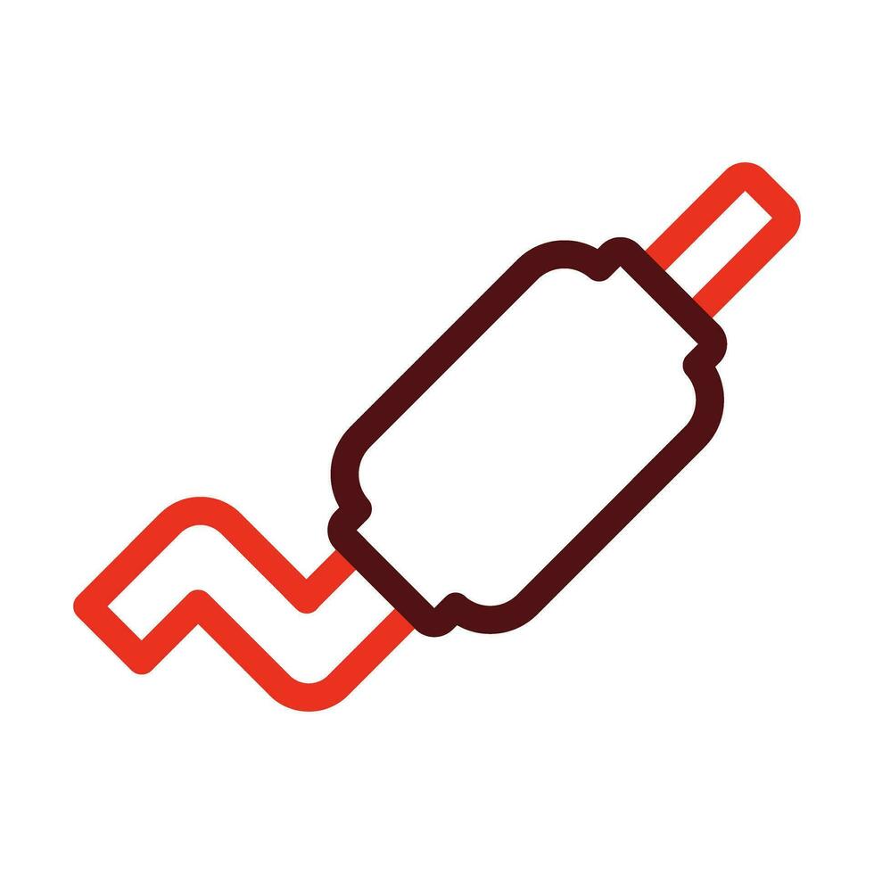 Exhaust Pipe Vector Thick Line Two Color Icons For Personal And Commercial Use.