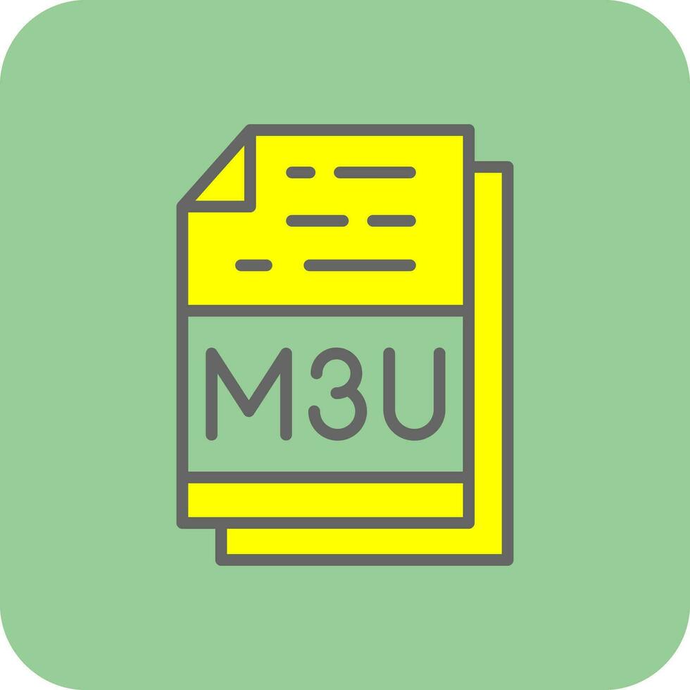 M3U File Format Vector Icon Design