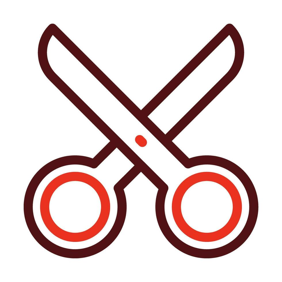 Scissors Vector Thick Line Two Color Icons For Personal And Commercial Use.