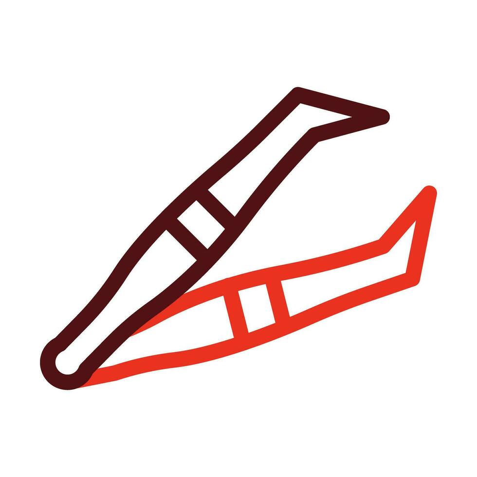 Tweezer Vector Thick Line Two Color Icons For Personal And Commercial Use.