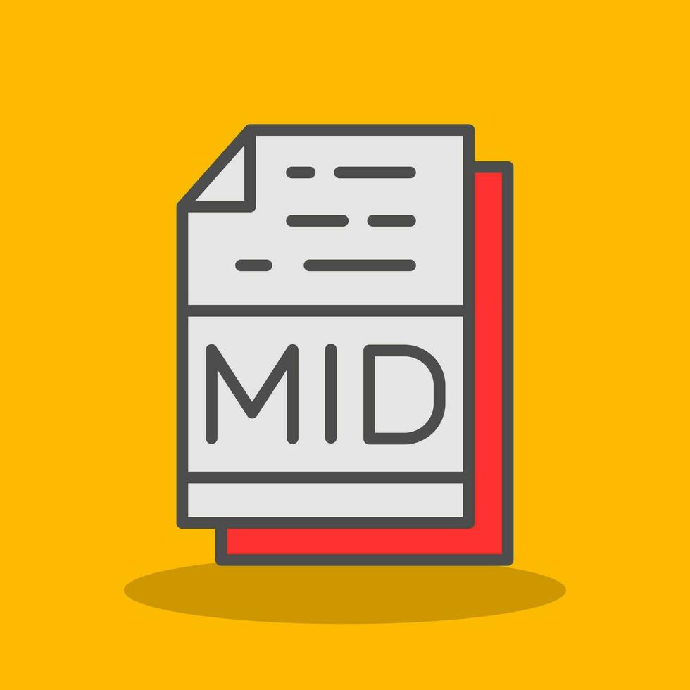 MID File Format Vector Icon Design