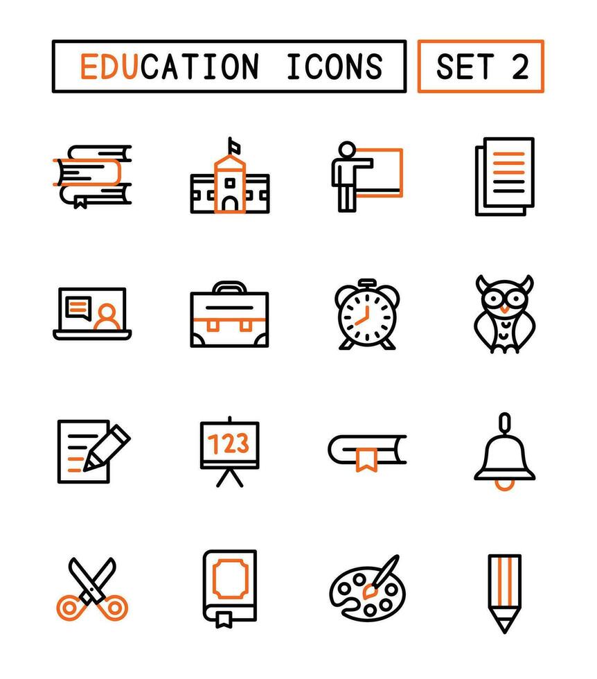 Set Of School And Education Icons vector