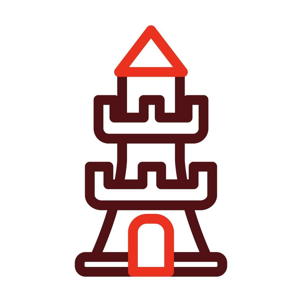 Tower Vector Thick Line Two Color Icons For Personal And Commercial Use.