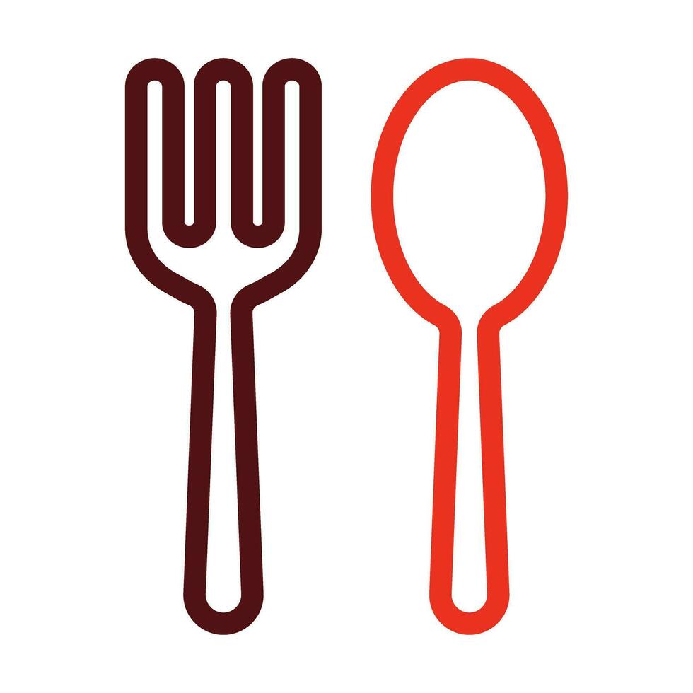 Cutlery Vector Thick Line Two Color Icons For Personal And Commercial Use.