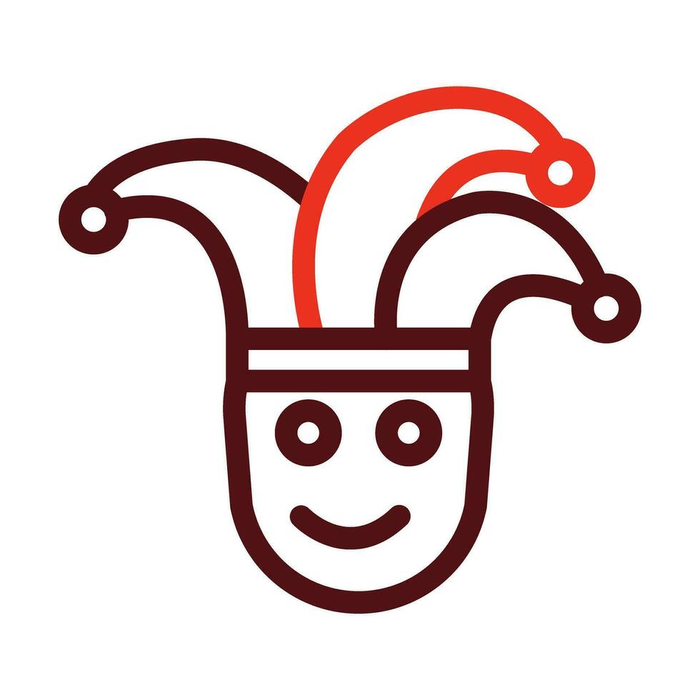 Jester Vector Thick Line Two Color Icons For Personal And Commercial Use.
