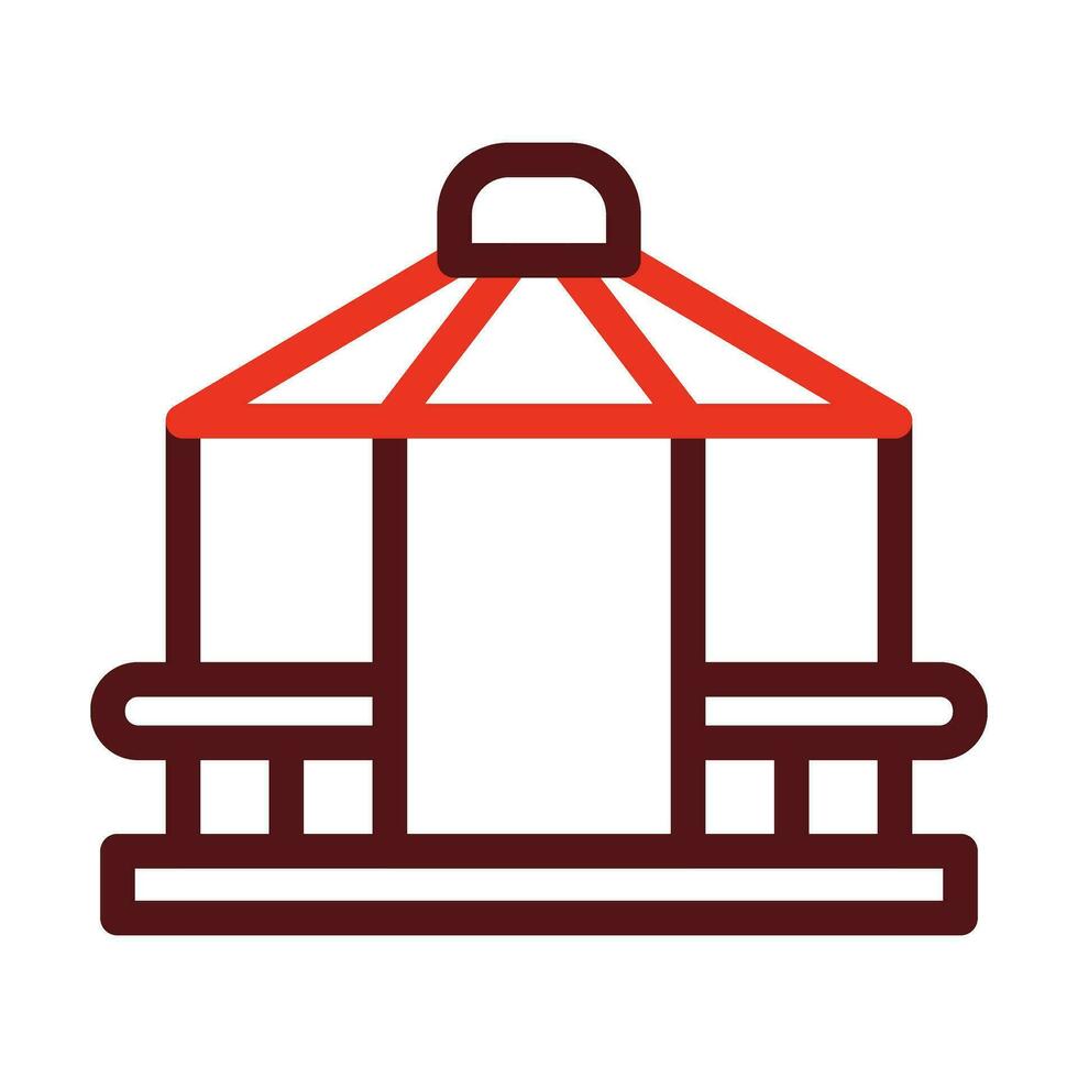 Gazebo Vector Thick Line Two Color Icons For Personal And Commercial Use.
