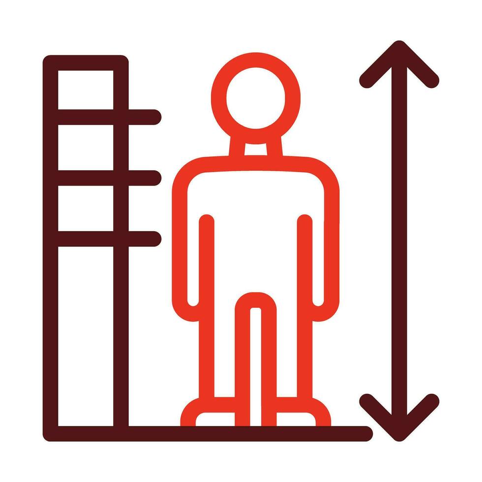 Height Limit Vector Thick Line Two Color Icons For Personal And Commercial Use.
