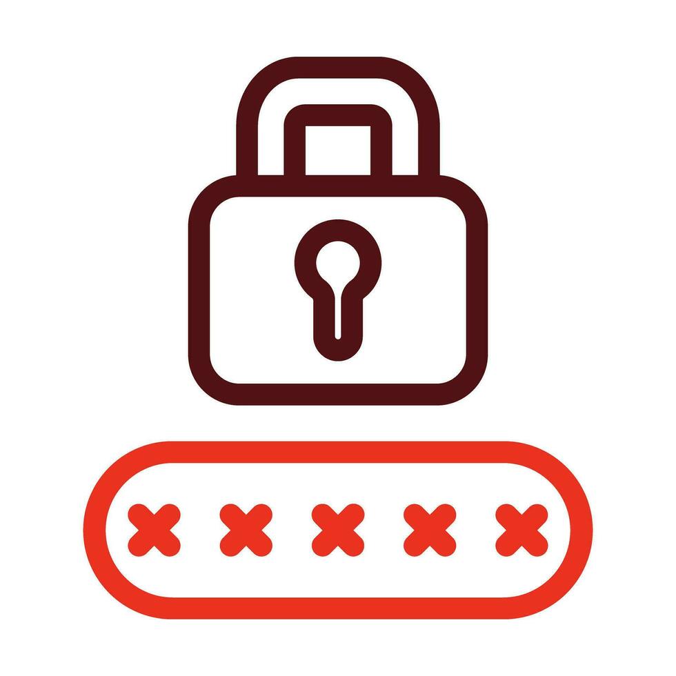 Security Pin Vector Thick Line Two Color Icons For Personal And Commercial Use.