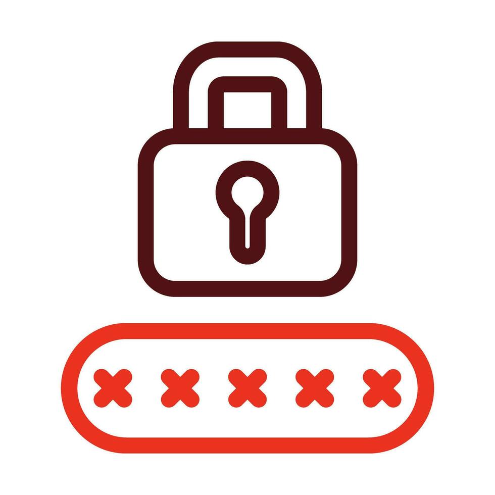 Security Pin Vector Thick Line Two Color Icons For Personal And Commercial Use.