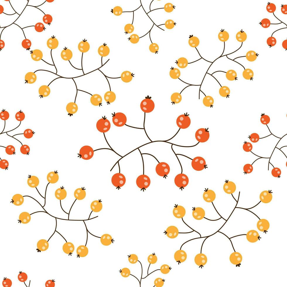 Autumn berries seamless pattern for wrapping paper and fabrics and clothes print and festive packaging vector