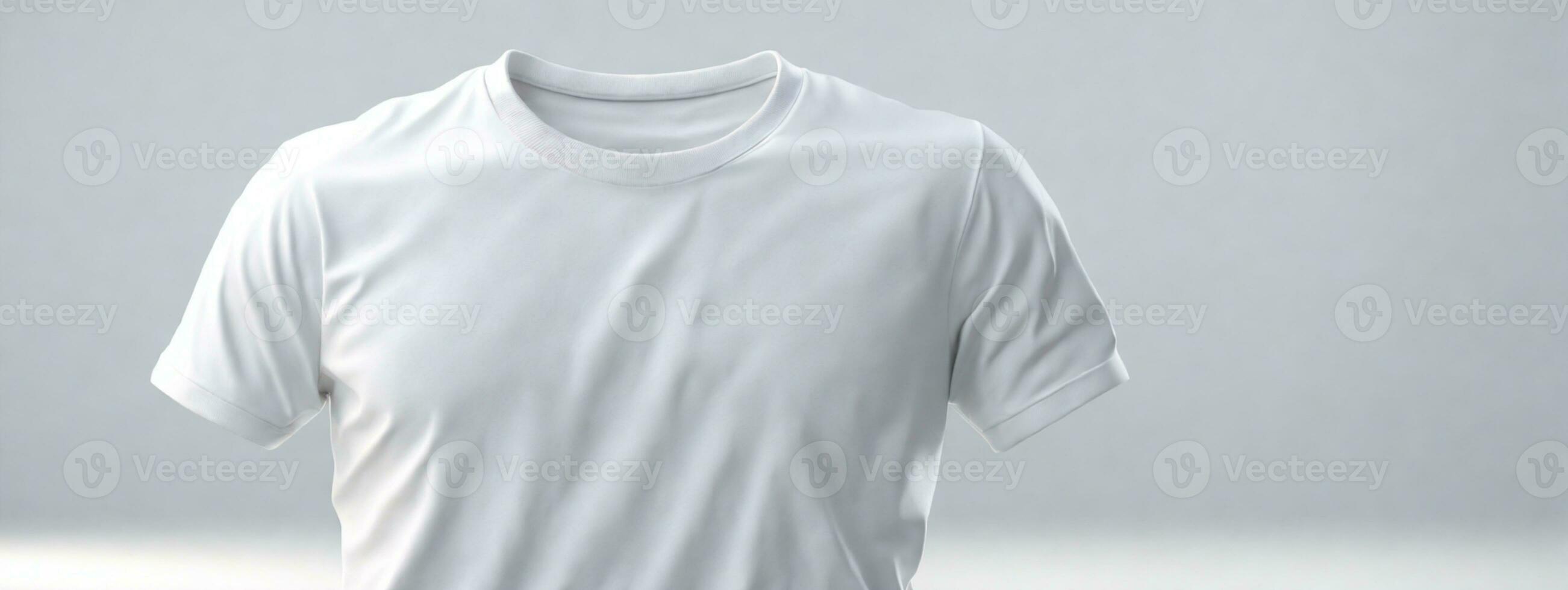 White T-Shirt, Mockup template for design print. AI generated photo
