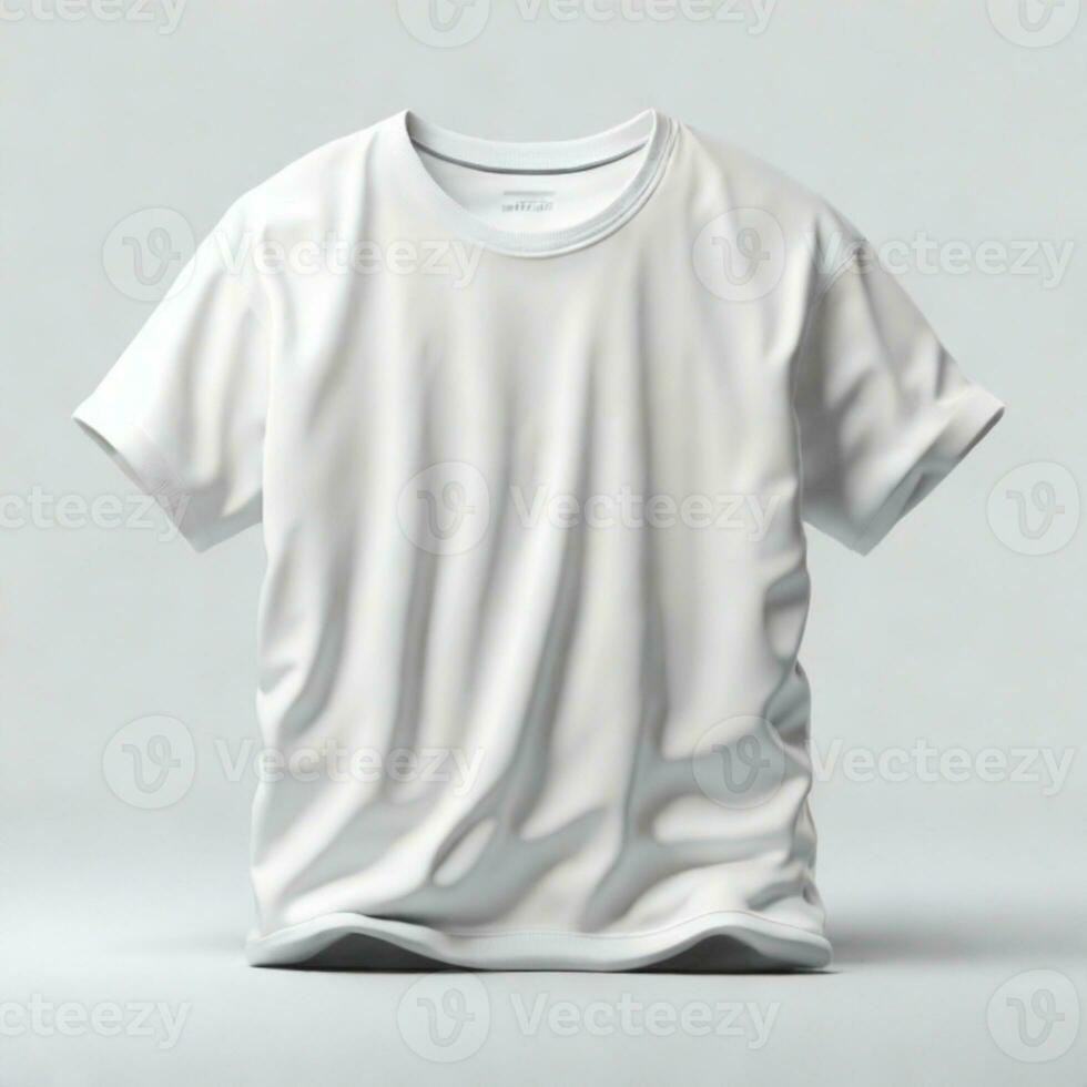 White T-Shirt, Mockup template for design print. AI generated photo