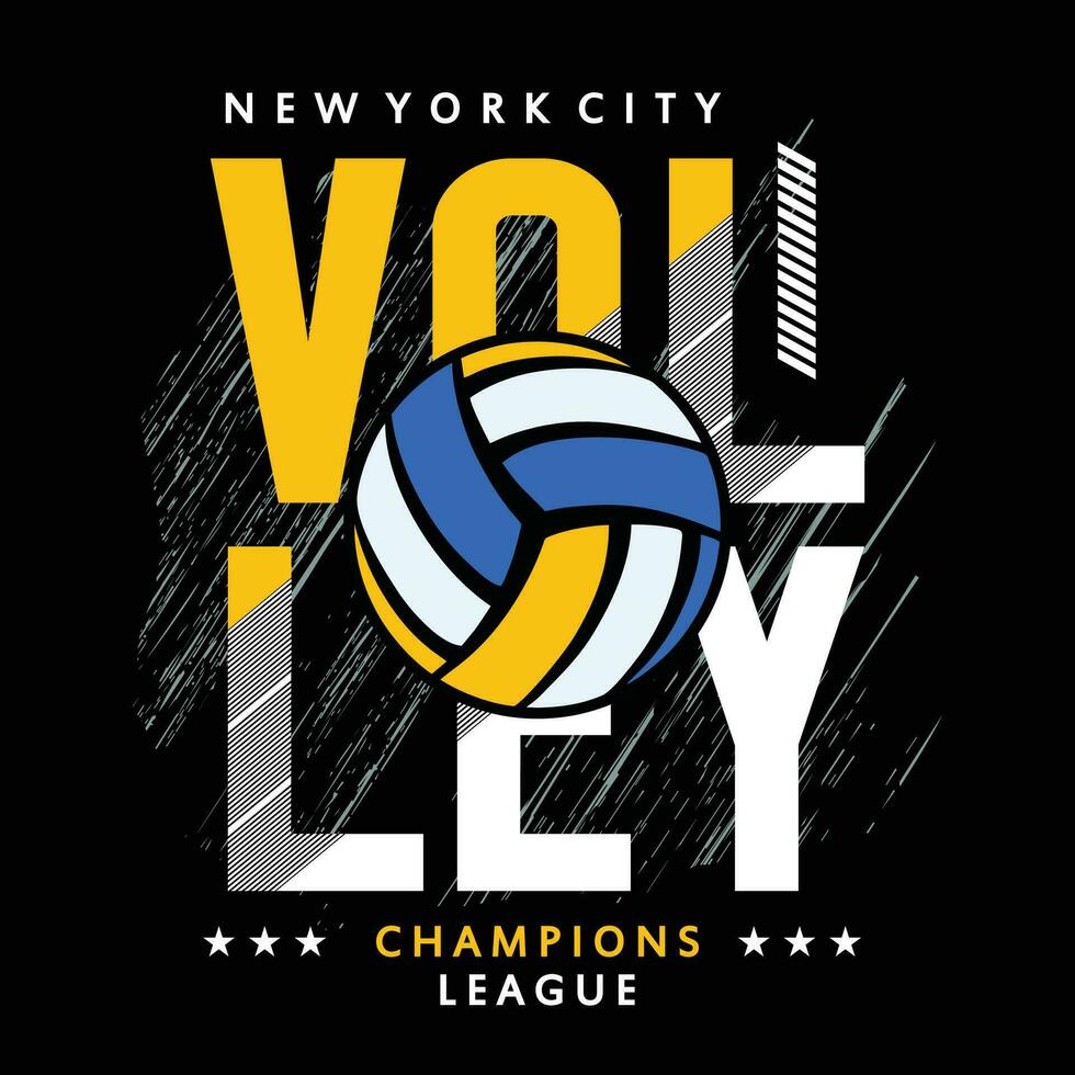 volley ball, champions league slogan typography graphic design for print t shirt illustration vector