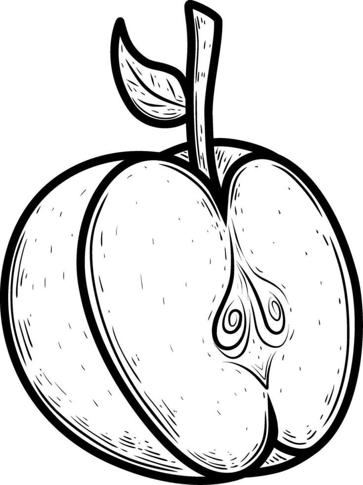 cartoon sketch slice of  apple isolated vector