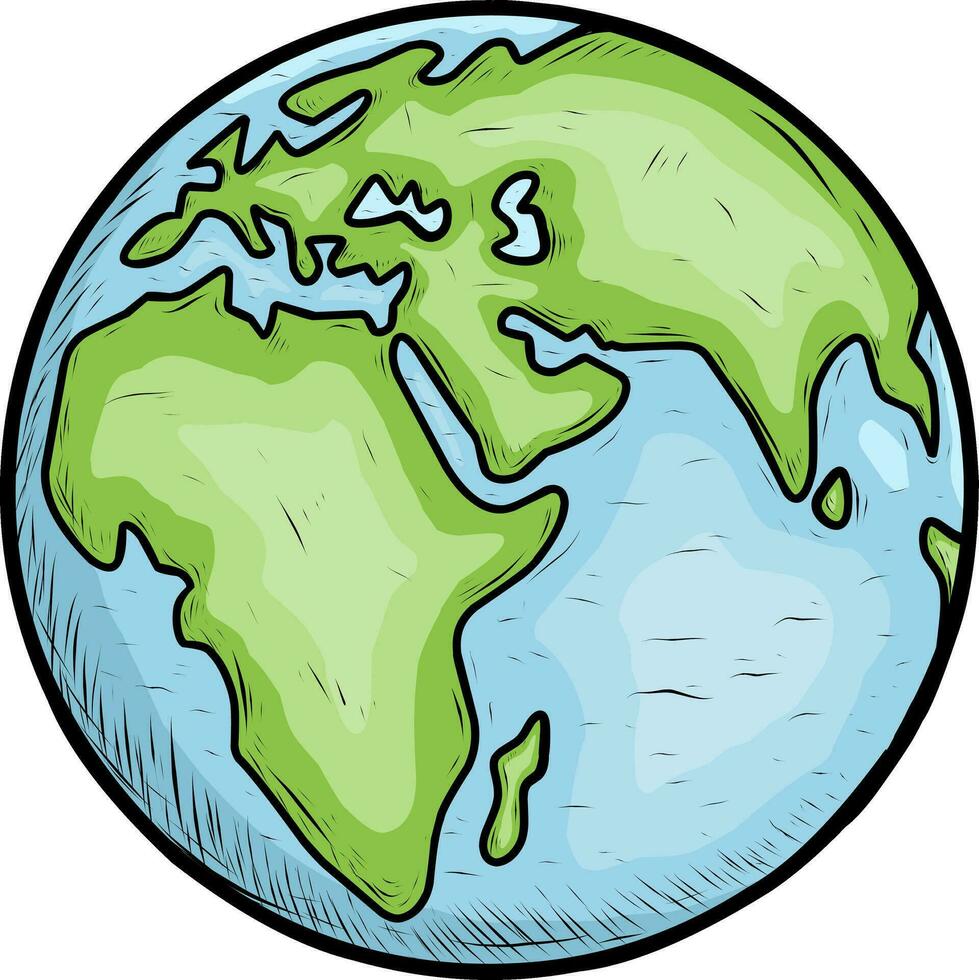 cartoon sketch of globe isolated vector