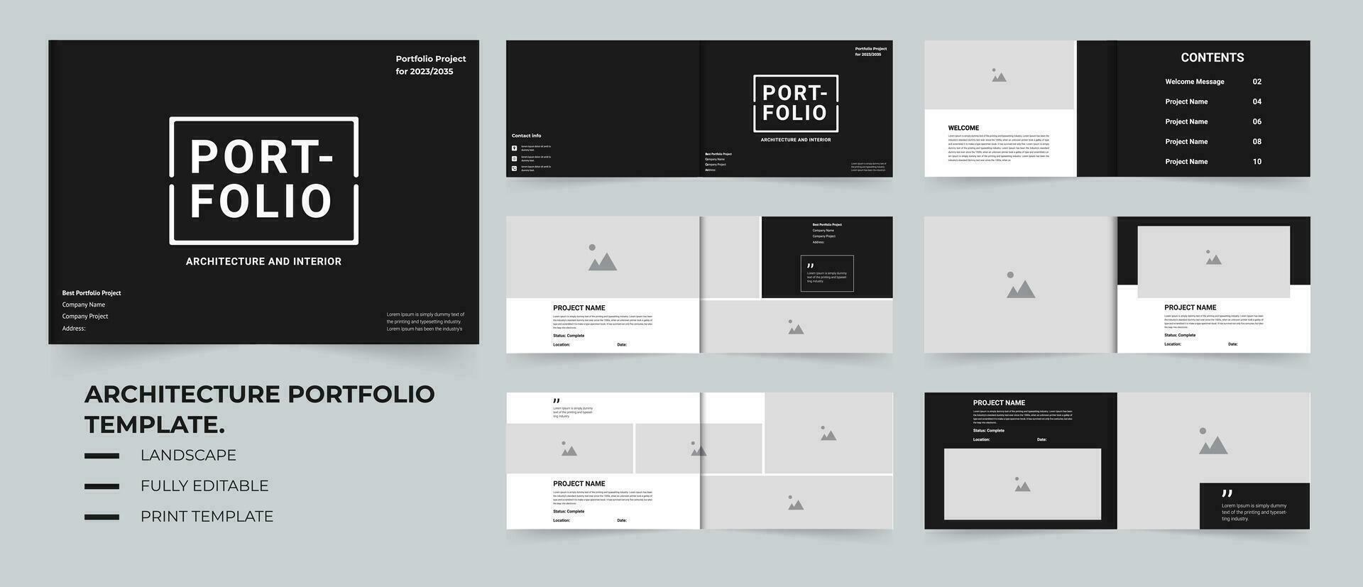 Landscape portfolio Architecture portfolio business portfolio template vector