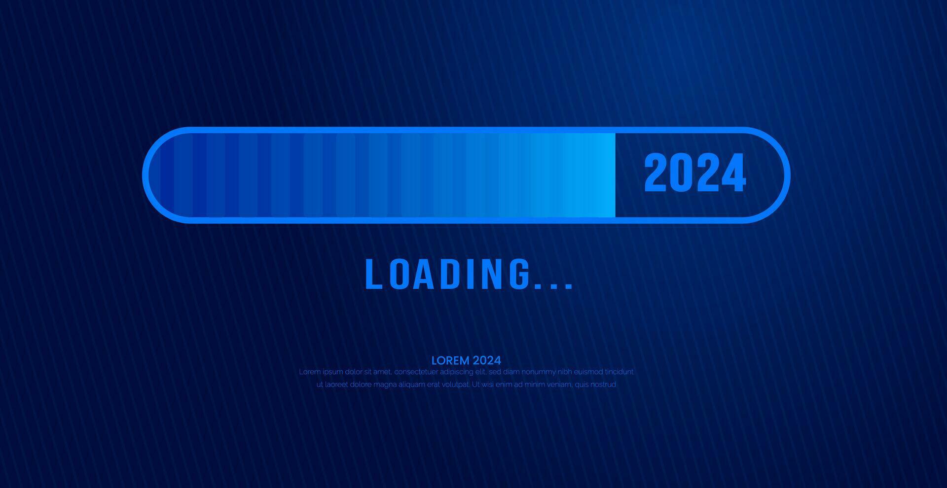 2024 loading bar Progress digital technology dark blue background ...