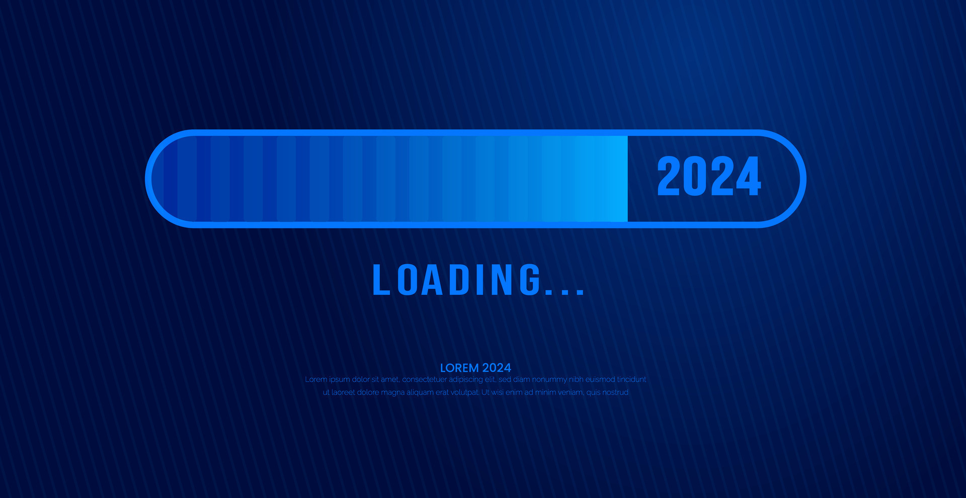 2024 loading bar Progress digital technology dark blue background. happy new year 2024 loading