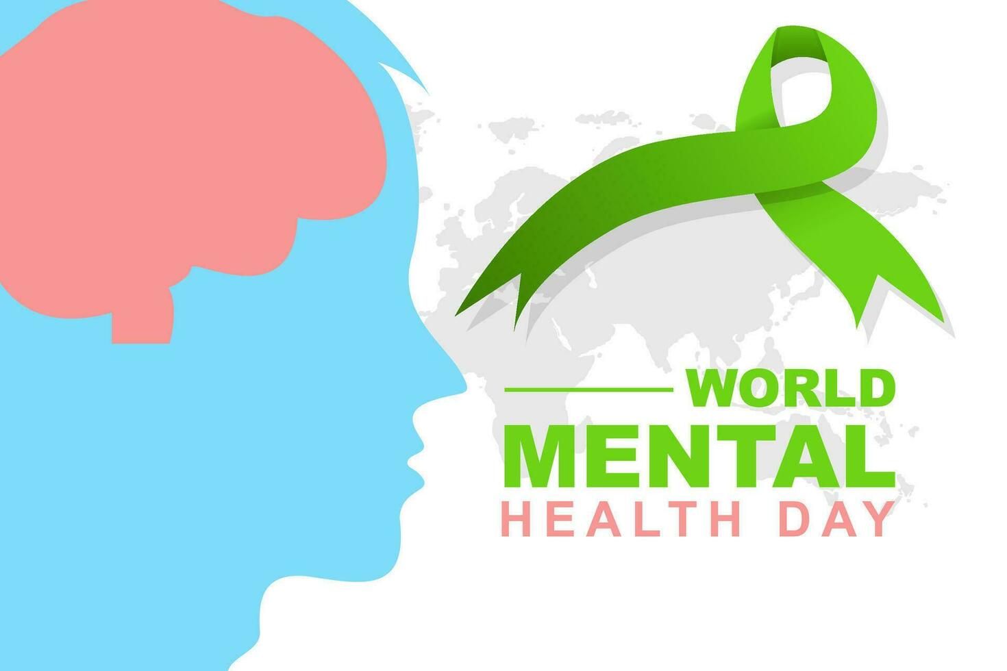World Mental Health Day is celebrated every year on October 10. Vector illustration