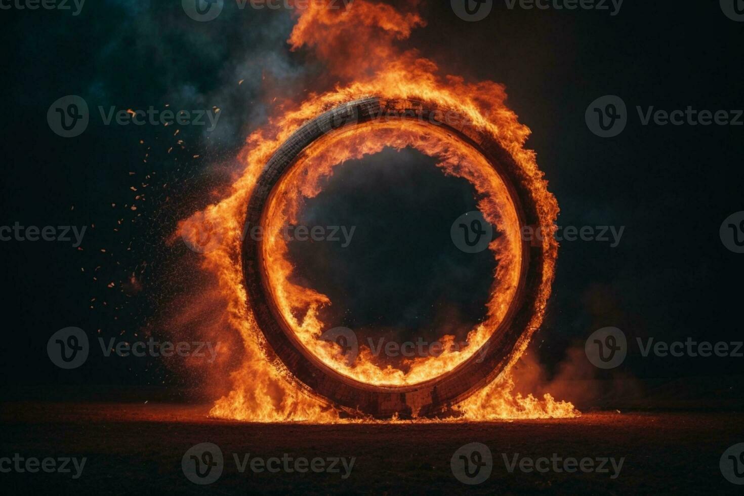 Ring of fire. AI generated photo