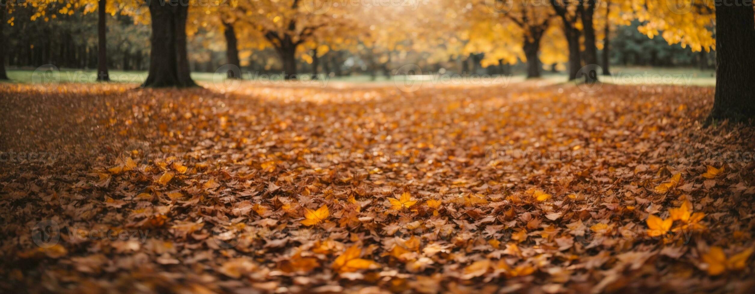 hermosa otoño paisaje con. vistoso follaje en el parque. que cae hojas natural antecedentes. ai generado foto