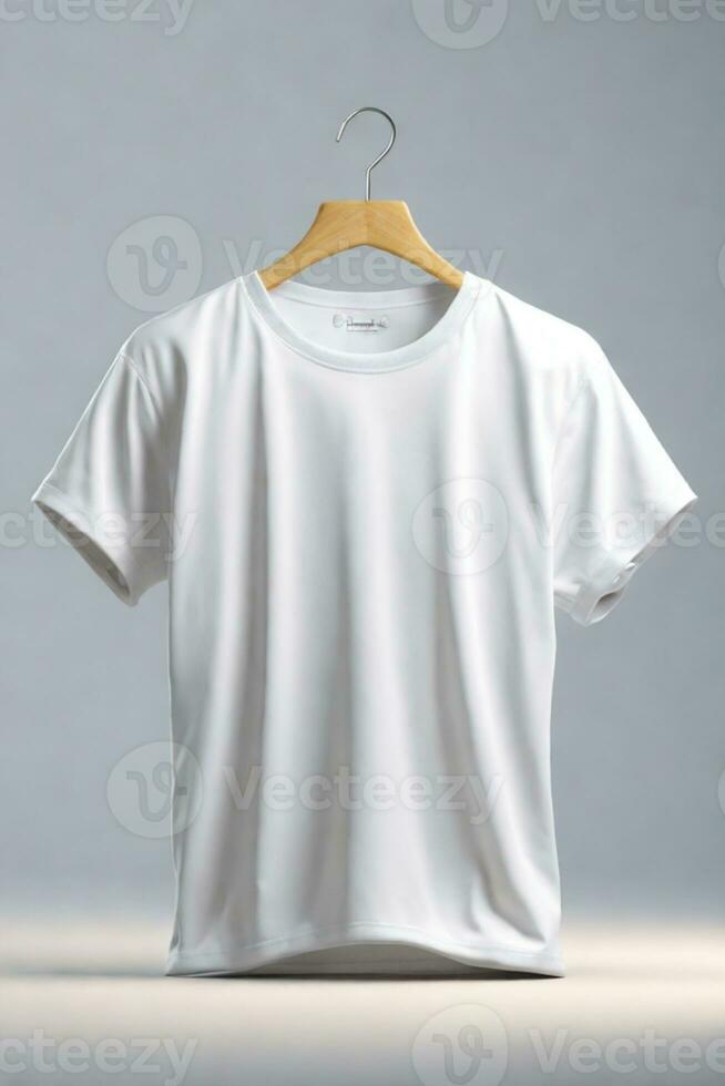 White T-Shirt, Mockup template for design print. AI generated photo