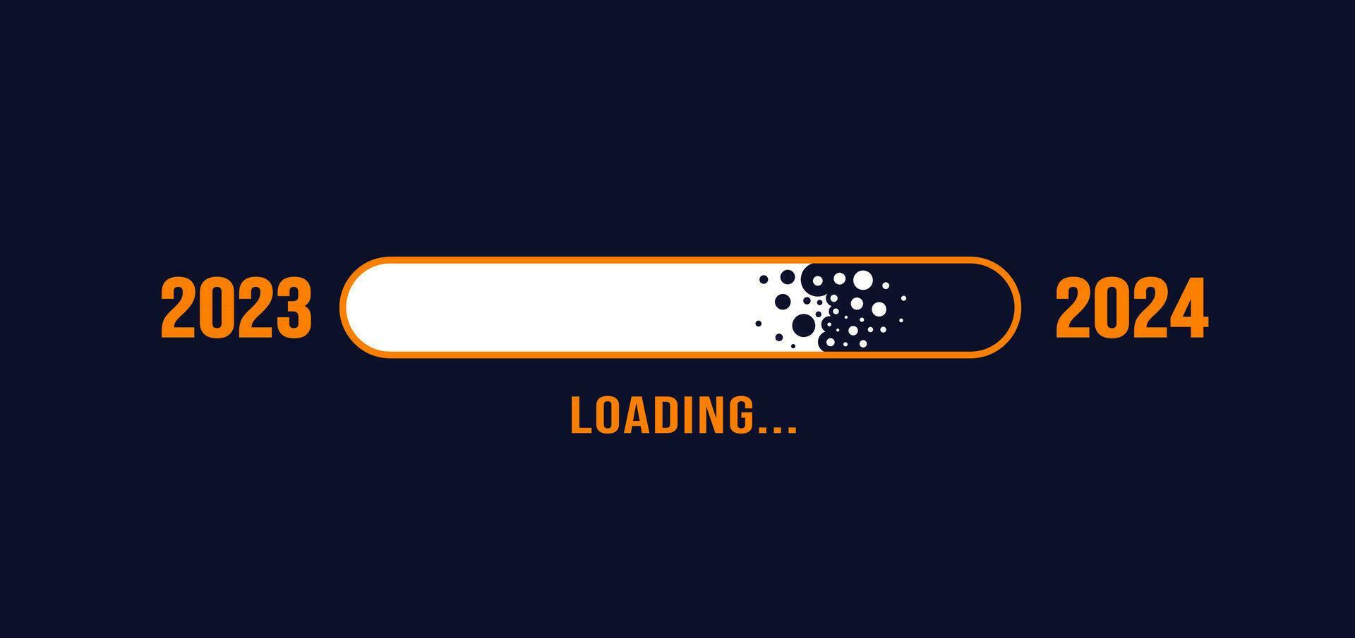 2024 loading bar Progress digital technology colorful background. happy new year 2024 loading